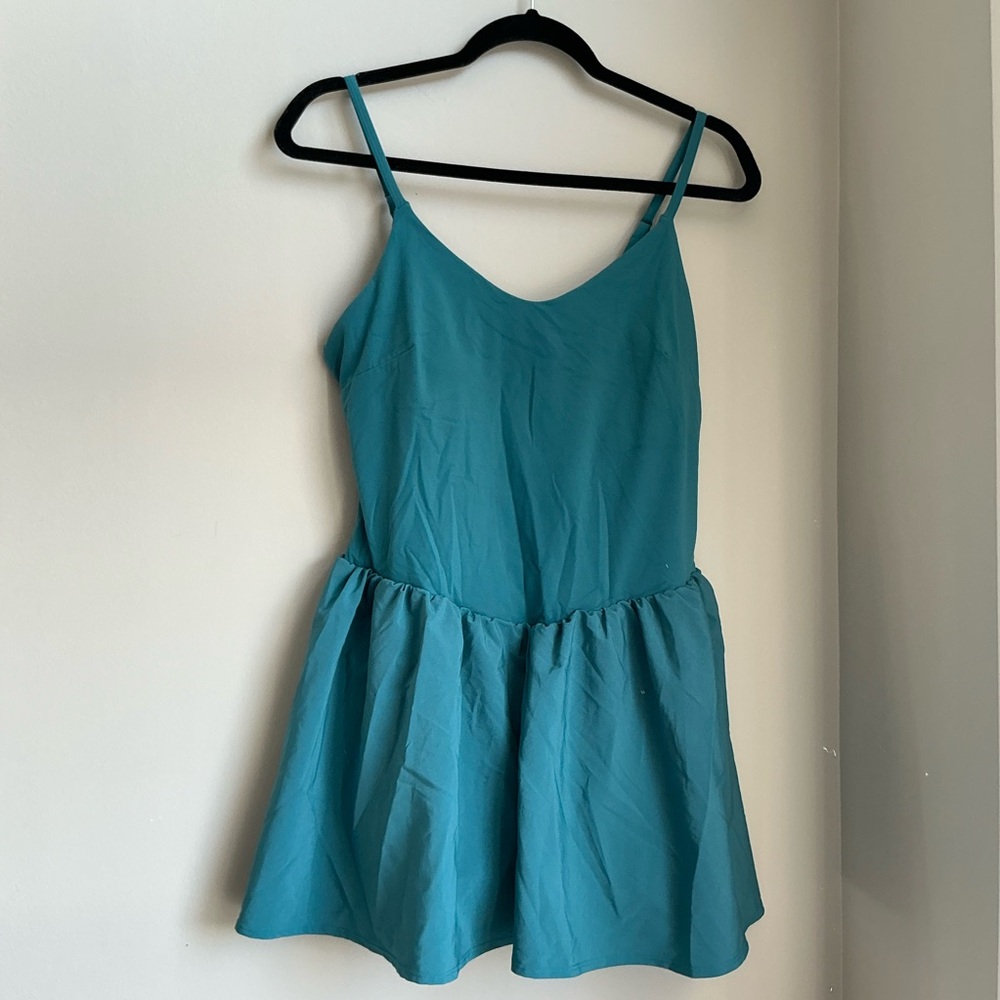 JoyLab Teal Athletic Dress w/ Built-In Shorts & Bra Size Large